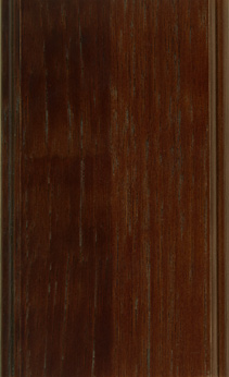 Wellborn Cabinet Sample Chip in Hickory with Sienna Charcoal finish.