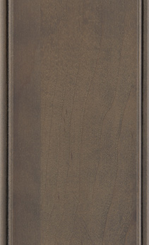 Wellborn Cabinet Sample Chip in Character Maple and Maple with Gauntlet Charcoal finish.