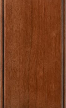 Wellborn Cabinet Sample Chip in Cherry and Character Cherry with Light Charcoal finish.