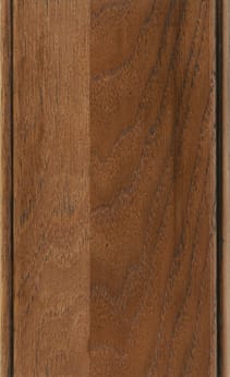 Wellborn Cabinet Sample Chip in Hickory with Caramel Java finish.