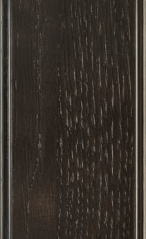 Wellborn Cabinet Sample Chip in Hickory with Nightfall Pewter finish.