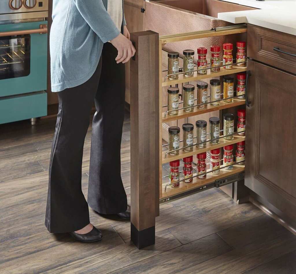 filler cabinet with spice rack