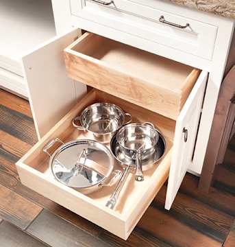 white pull-out shelves for kitchen cabinets