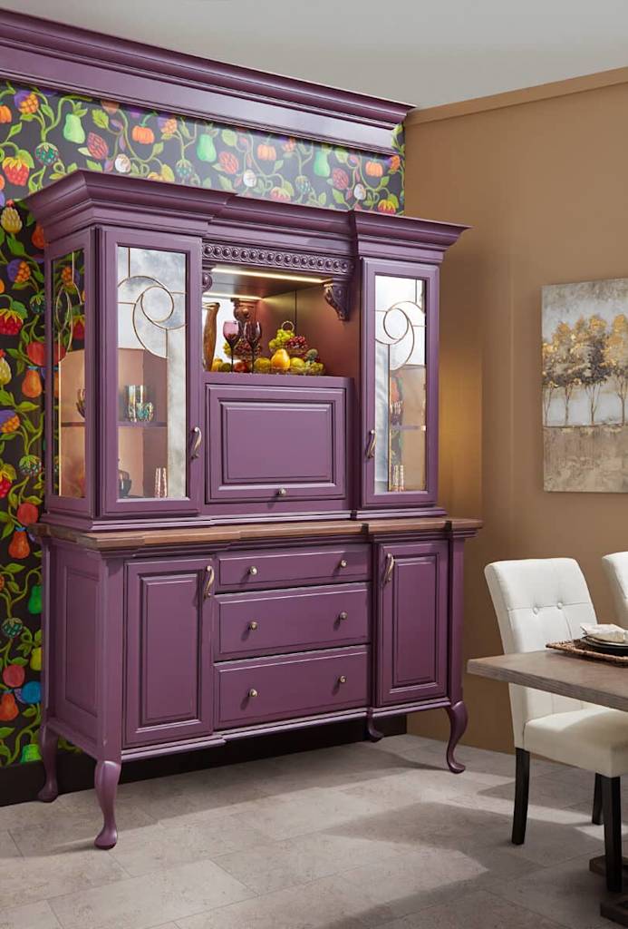 purple entertainment and beverage station 
