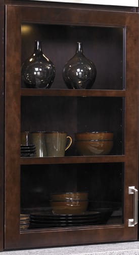 These Brown and Dark cabinets for the 2010, 2011, and 2012 Exhibit Booth home were provided by Wellborn Cabinet, Inc.
