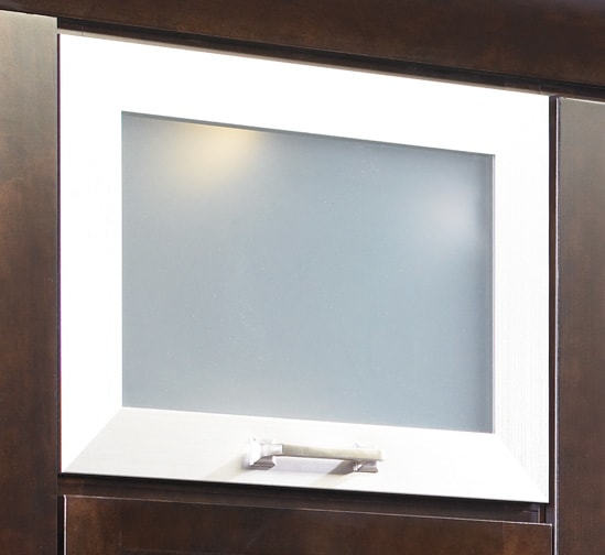 These Brown and Dark cabinets for the 2010 Exhibit Booth home were provided by Wellborn Cabinet, Inc.