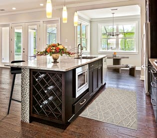 These Dark and Brown cabinets for the 2013 Design Contest and Residential Home home were provided by Wellborn Cabinet, Inc.
