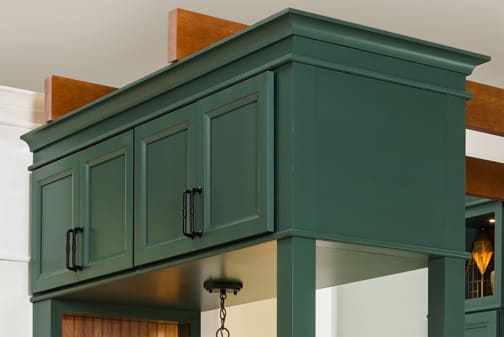 These ColorInspire cabinets for the 2020 Exhibit Booth home were provided by Wellborn Cabinet, Inc.