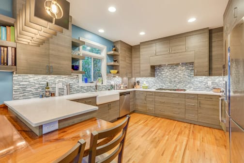 Bel-Air is Decorative Laminate Veneer Door door group with a Slab cabinet door from Wellborn Cabinet.