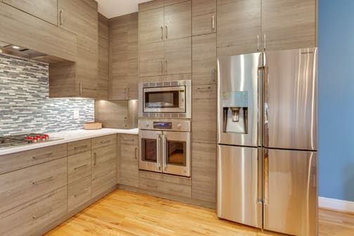 Bel-Air is Decorative Laminate Veneer Door door group with a Slab cabinet door from Wellborn Cabinet.