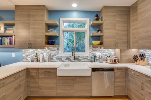 Bel-Air is Decorative Laminate Veneer Door door group with a Slab cabinet door from Wellborn Cabinet.