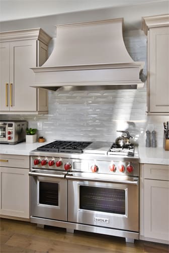 These Gray and Medium cabinets for the 2020 Residential Home and Cash for Photos home were provided by Wellborn Cabinet, Inc.