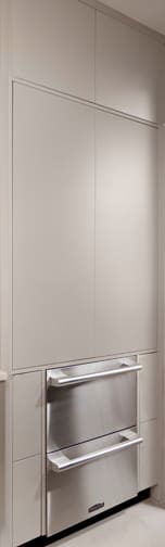 Arcadia and Midtown is Decorative Laminate Veneer Door door group with a Slab cabinet door from Wellborn Cabinet.