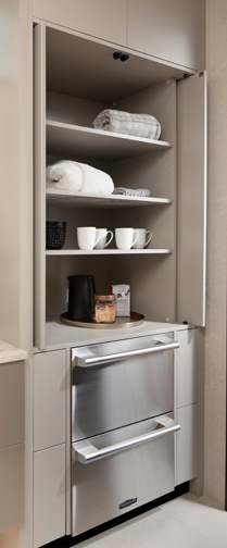 Arcadia and Midtown is Decorative Laminate Veneer Door door group with a Slab cabinet door from Wellborn Cabinet.