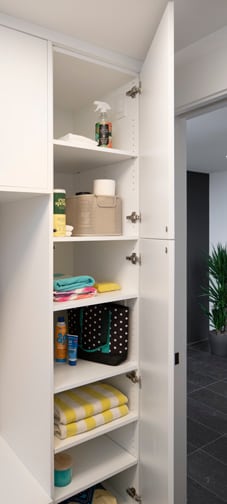 Midtown is Decorative Laminate Veneer Door door group with a Slab cabinet door from Wellborn Cabinet.