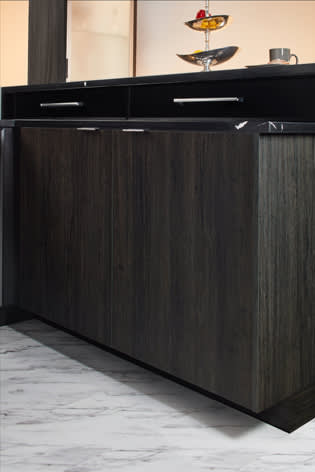 Muriel and Midtown is Decorative Laminate Veneer Door door group with a Square, Recessed, and Slab cabinet door from Wellborn Cabinet.