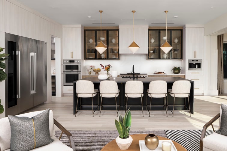 Muriel and Arcadia is Decorative Laminate Veneer Door door group with a Slab, Square, and Recessed cabinet door from Wellborn Cabinet.