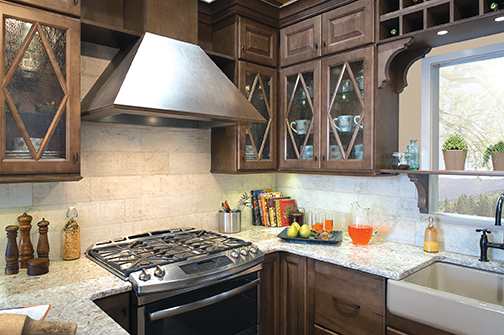 These Medium and Gray cabinets for the 2015 and 2014 Exhibit Booth home were provided by Wellborn Cabinet, Inc.