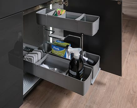 Organize your space with this Deluxe Sink Caddy from Wellborn Cabinet