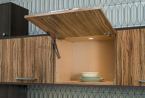 Midtown is Decorative Laminate Veneer Door door group with a Slab cabinet door from Wellborn Cabinet.