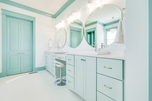 These ColorInspire cabinets for the 2017 Residential Home and Creative Cabinets & Design home were provided by Wellborn Cabinet, Inc.