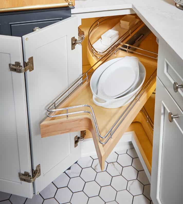 corner sink base functional shelf