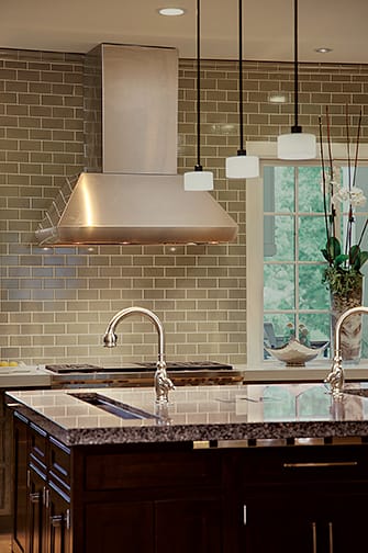 These Brown and Dark cabinets for the 2009 Residential Home and GreenHaven Home home were provided by Wellborn Cabinet, Inc.
