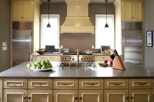 These ColorInspire cabinets for the 2009 HGTV Dream Home and Residential Home home were provided by Wellborn Cabinet, Inc.