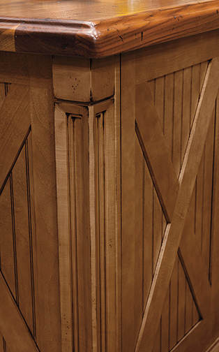 These Brown and Light cabinets for the 2013 and 2014 Exhibit Booth home were provided by Wellborn Cabinet, Inc.