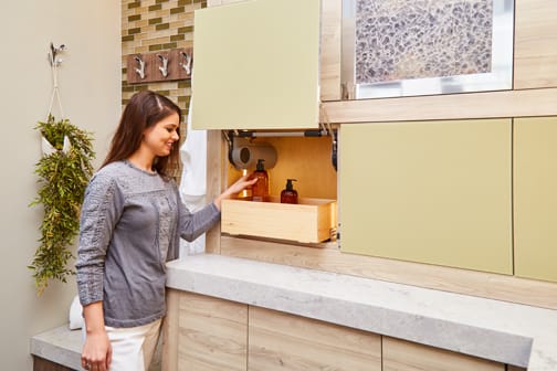 Vista is Metal Door door group with a Slab cabinet door from Wellborn Cabinet.