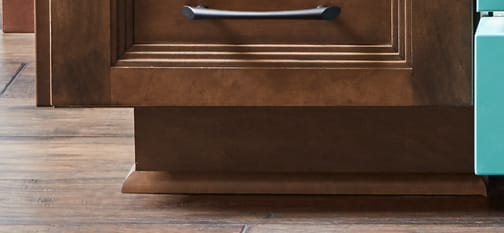 These Brown and Medium cabinets for the 2020 and 2019 Exhibit Booth home were provided by Wellborn Cabinet, Inc.