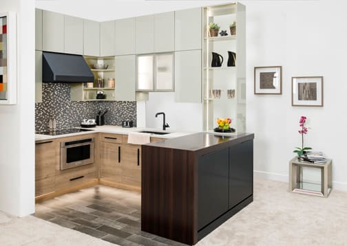 Bel-Air, Midtown, and Fresno is Decorative Laminate Veneer Door and Metal Door door group with a Slab cabinet door from Wellborn Cabinet.
