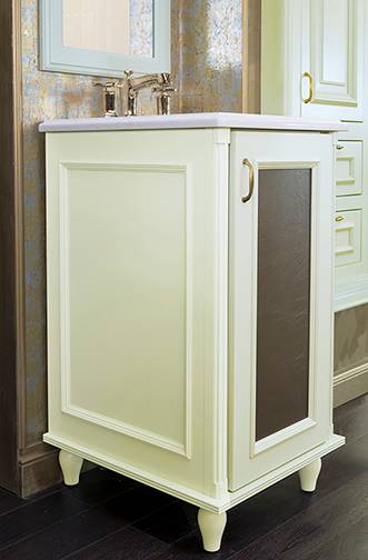 These ColorInspire cabinets for the 2018 and 2017 Exhibit Booth home were provided by Wellborn Cabinet, Inc.