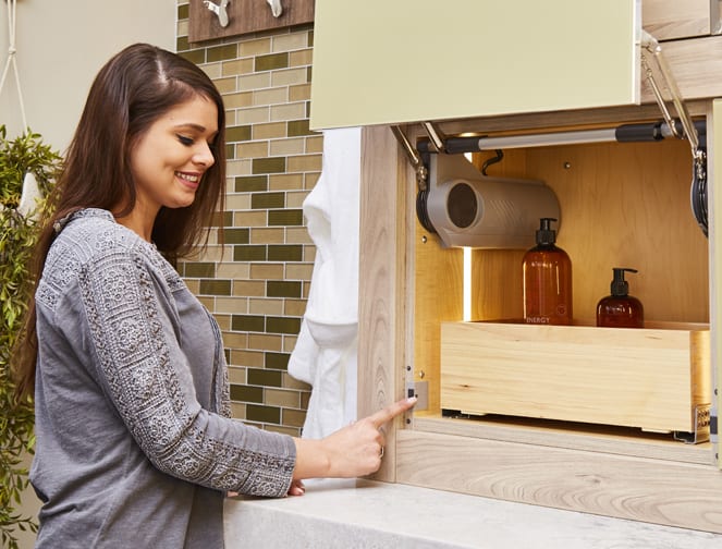 Vista is Metal Door door group with a Slab cabinet door from Wellborn Cabinet.