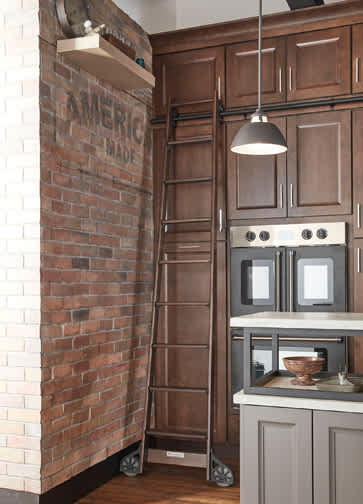 These Gray, Medium, Brown, and Dark cabinets for the 2020 and 2019 Exhibit Booth home were provided by Wellborn Cabinet, Inc.