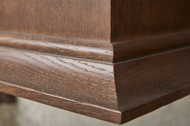 These Medium and Gray cabinets for the 2019 Exhibit Booth home were provided by Wellborn Cabinet, Inc.