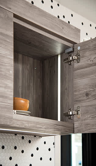 Bel-Air is Decorative Laminate Veneer Door door group with a Slab cabinet door from Wellborn Cabinet.
