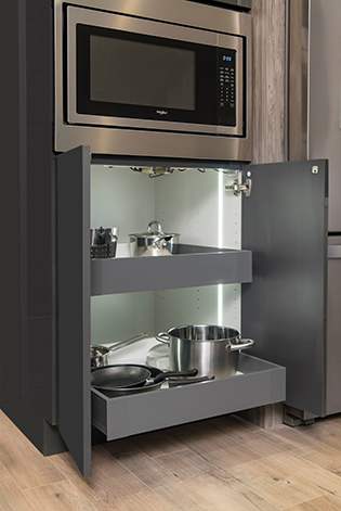 Organize your space with this Superior Metal Sliding Shelf from Wellborn Cabinet