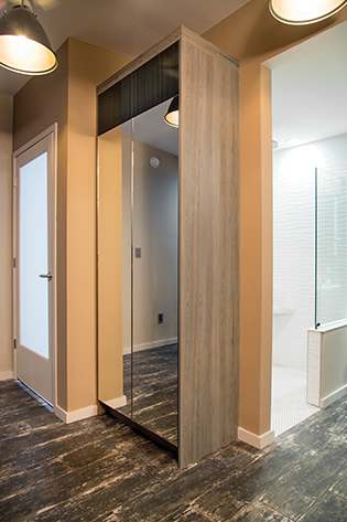 Serenity is Decorative Laminate Veneer Door and Metal Door door group with a  metal cabinet door from Wellborn Cabinet.