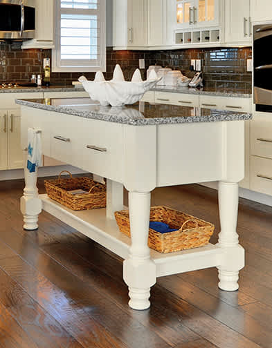 These Light and White cabinets for the 2014 Schell Brothers and Residential Home home were provided by Wellborn Cabinet, Inc.