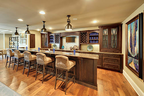 A Maple Kitchen featuring Bridgeport cabinet doors in Sable Charcoal from Wellborn Cabinet, Inc.