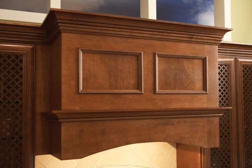 These Brown and Medium cabinets for the 2009 Wellborn Showroom home were provided by Wellborn Cabinet, Inc.