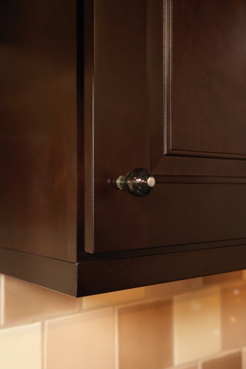 These Dark and Brown cabinets for the 2009 Exhibit Booth home were provided by Wellborn Cabinet, Inc.