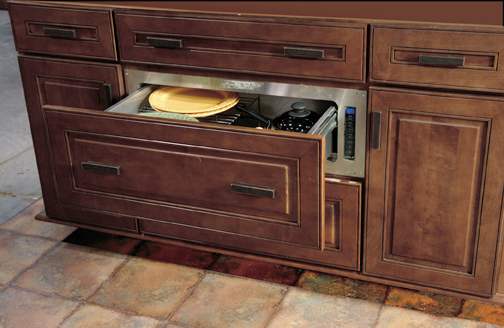 These Brown and Medium cabinets for the 2007 Exhibit Booth home were provided by Wellborn Cabinet, Inc.