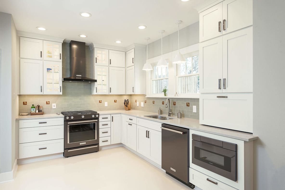 white kitchen cabinetry hanover in maple small kitchen design contest