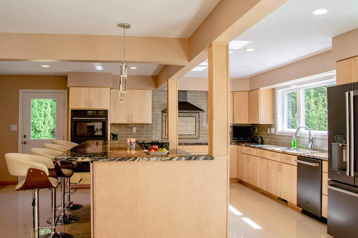 natural maple cabinetry used in kitchen design contest winner