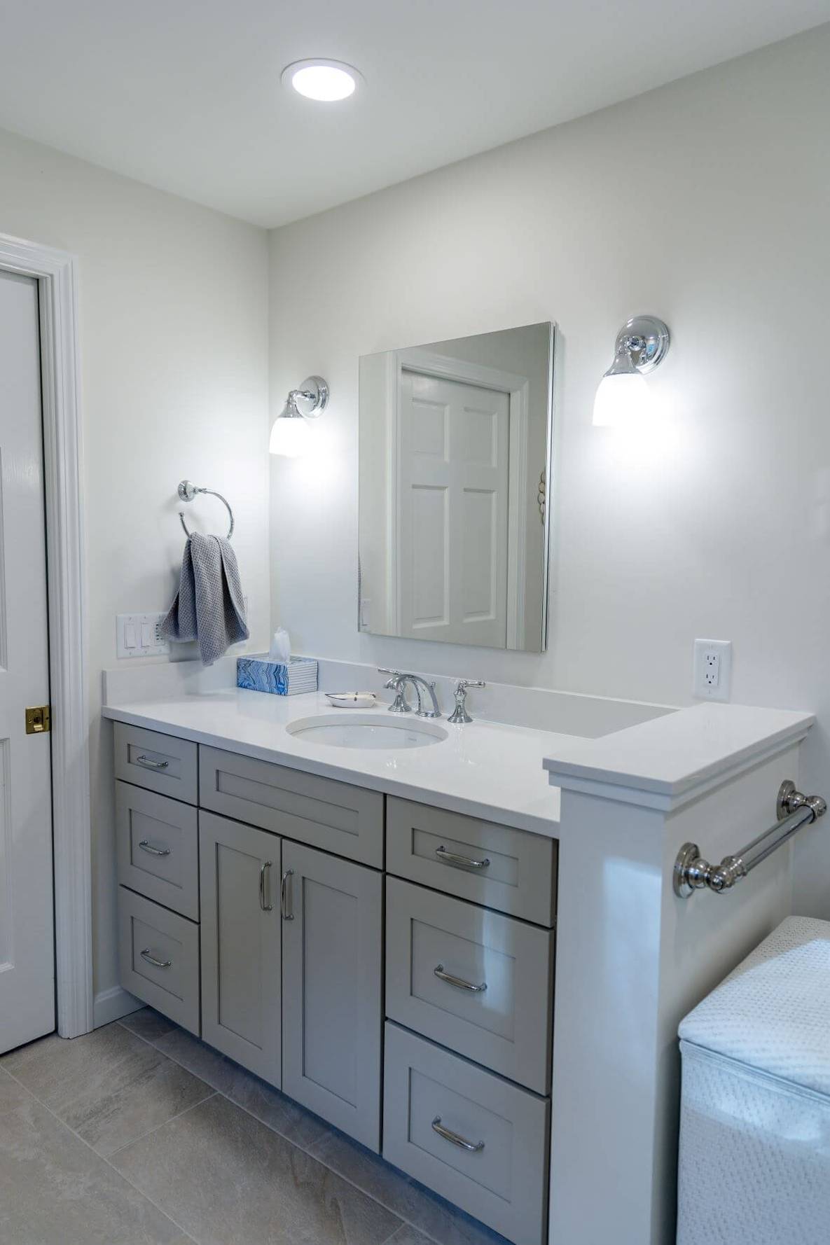 white bathroom vanity