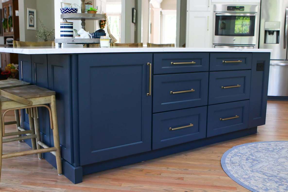 blue kitchen island