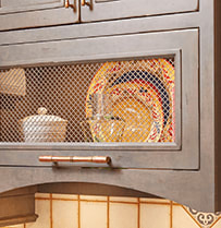 P654 Brown Wood WireMeshArchValance