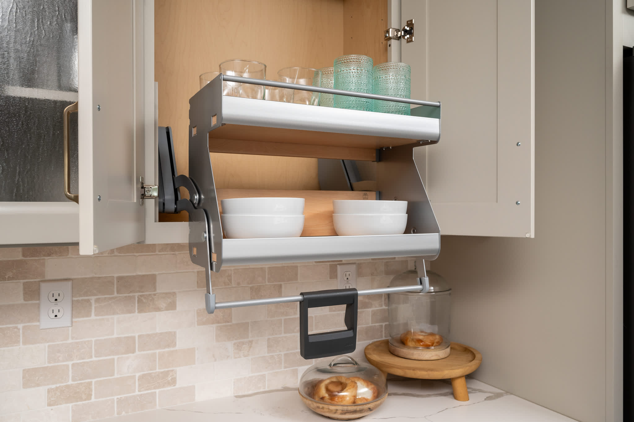 cabinet pull down shelf